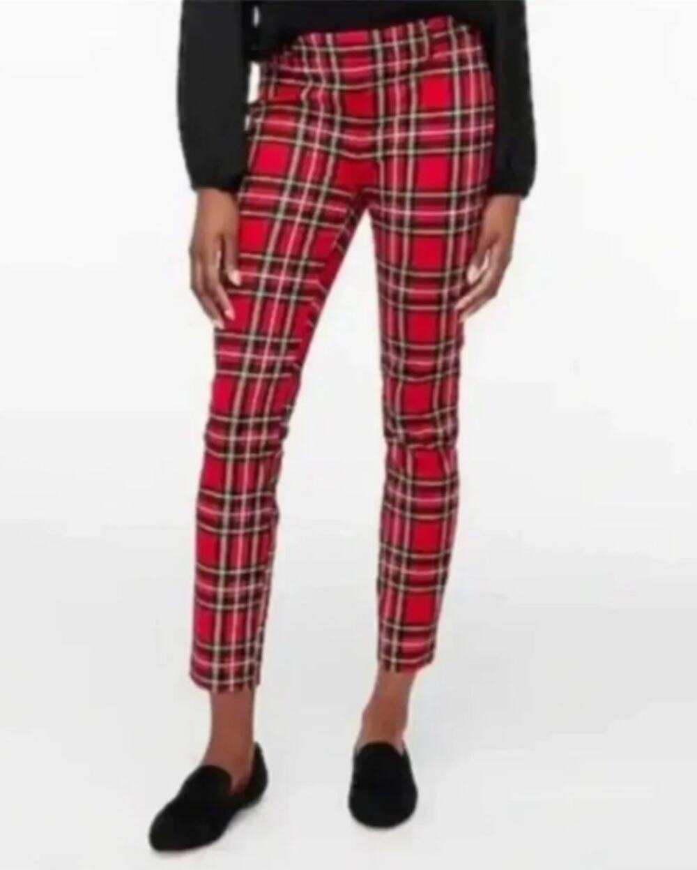 J. Crew Red Tartan Plaid Winnie Pants Size 0